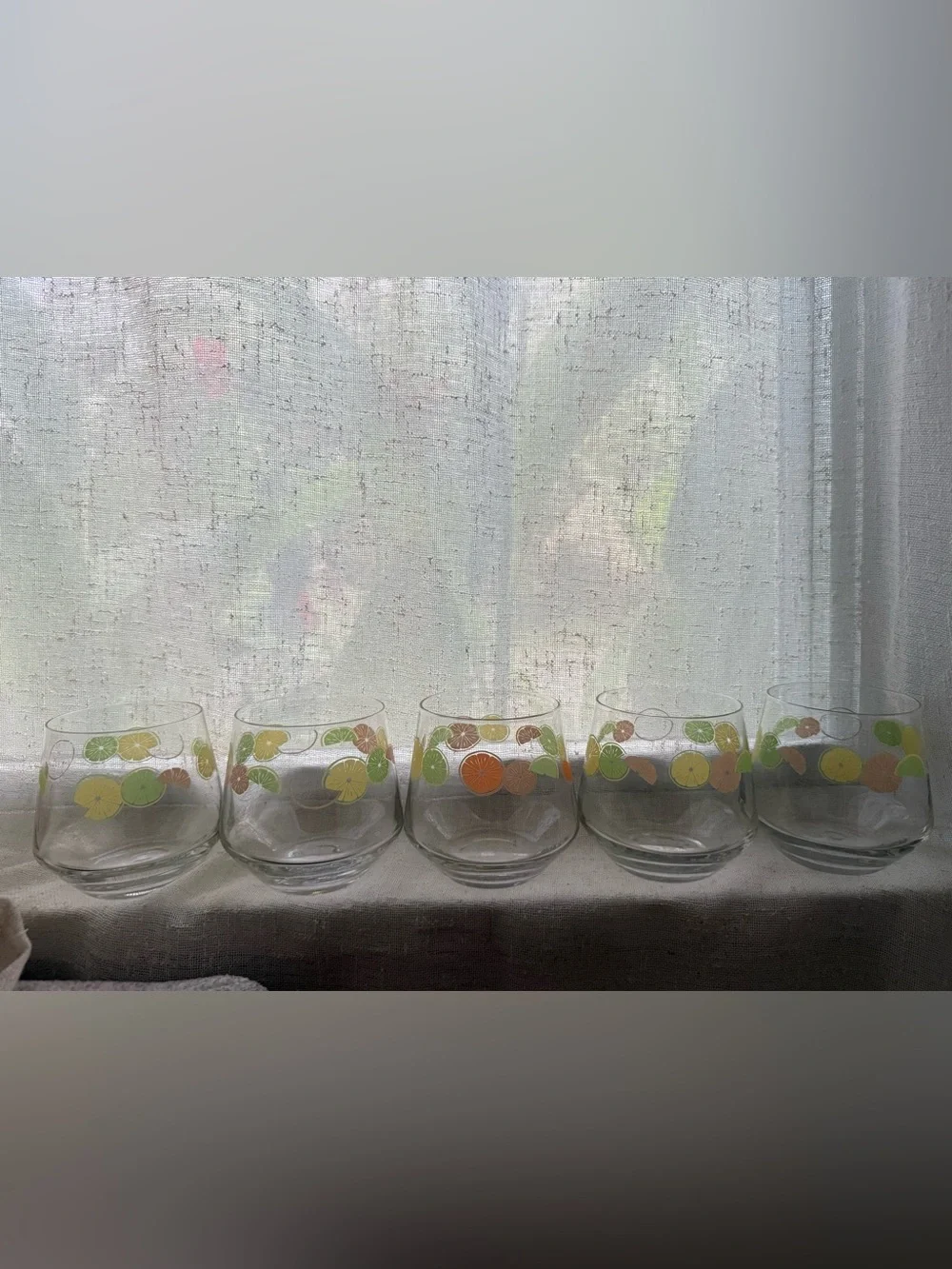 Citrus Motif Stemless Glasses - Set of 5